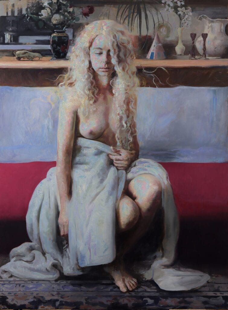 yellow haired girl, oil on linen, 50x60